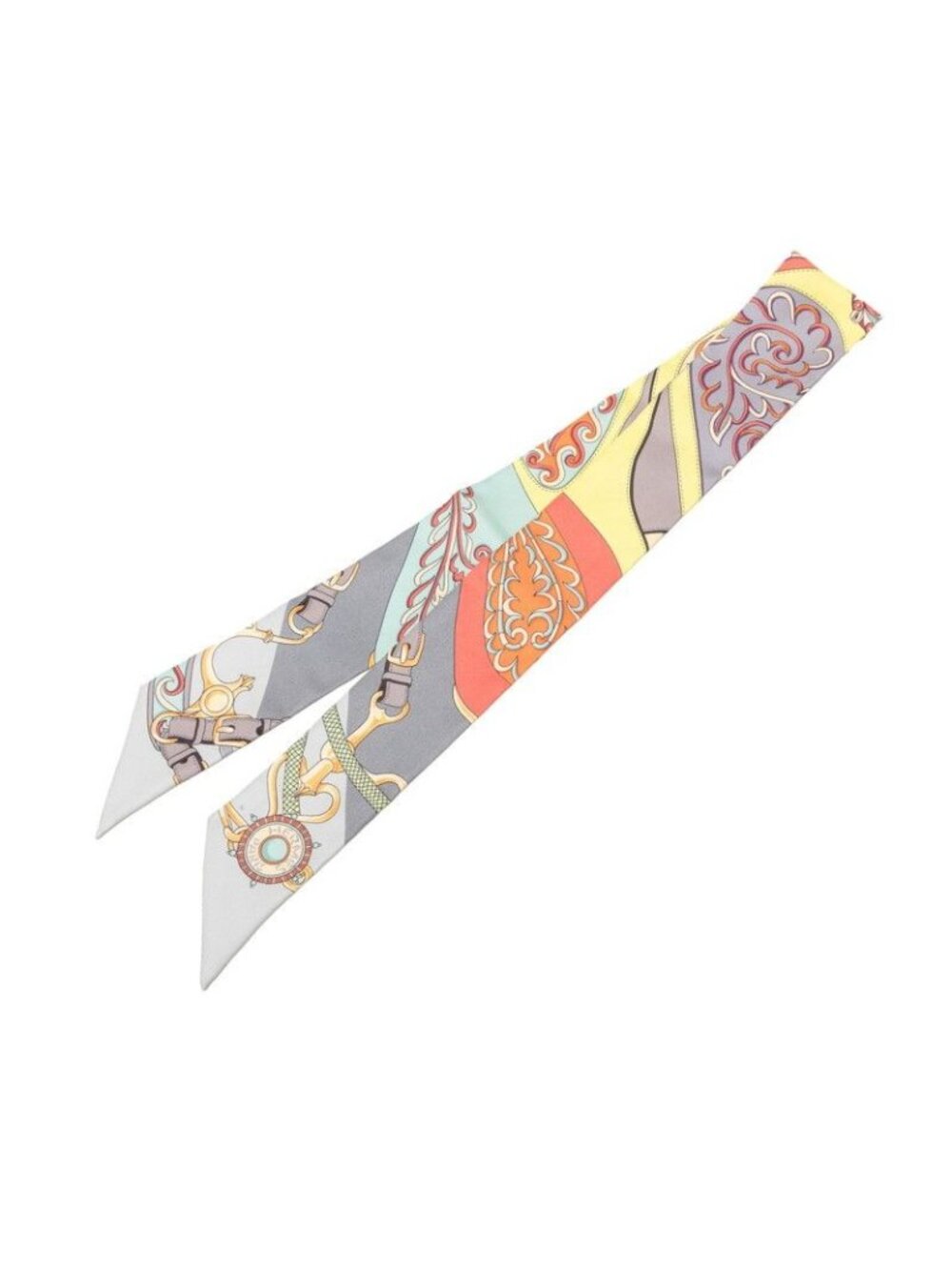Hermes Twilly Harness Motif Scarf Multicolor Silk